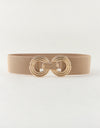 Geometric Buckle Elastic Wide Belt