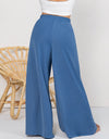 Plus Size Tied Slit Wide Leg Pants