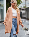 Open Front Dropped Shoulder Longline Cardigan