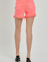 RISEN Raw Hem Asymmetrical Waist Denim Shorts