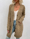 Cable-Knit Button Down Cardigan with Pockets