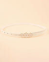 Flower Decor Skinny PU Belt