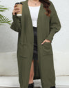 Open Front Dropped Shoulder Cardigan