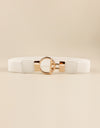 Circle Shape Buckle Zinc Alloy Buckle PU Leather Belt
