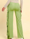 Fringe Trim Wide Leg Pants