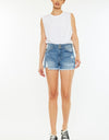 Kancan Full Size High Rise Raw Hem Denim Shorts