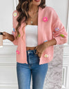 Floral Long Sleeve Open Front Cardigan