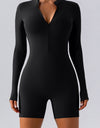 Half Zip Long Sleeve Active Romper