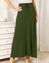 Double Take Full Size Soft Rayon Drawstring Waist Maxi Skirt