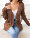 Button Down Cable-Knit Cardigan