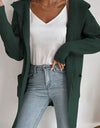 Ribbed Open Front Hooded Cardigan with Pockets