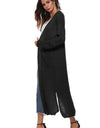 Long Sleeve Open Front Buttoned Cardigan
