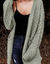 Open Front Dropped Shoulder Cardigan with Pockets