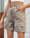 Pocketed High Waist Denim Shorts