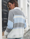 Color Block Button Down Cardigan