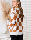 Double Take Button-Up V-Neck Dropped Shoulder Cardigan