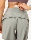 Pocketed Elastic Waist Active Shorts