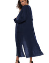 Long Sleeve Open Front Buttoned Cardigan