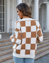 Button-Up V-Neck Dropped Shoulder Cardigan