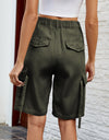 High Waist Denim Shorts with Pockets