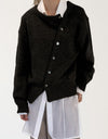 Dropped Shoulder Buttoned Cardigan