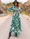 Printed Notched Neck Maxi Dress