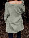 Open Front Dropped Shoulder Cardigan with Pockets