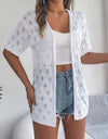 Openwork Open Front Short Sleeve Cardigan