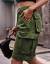 Denim Cargo Shorts with Pockets