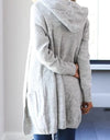 Heathered Open Front Cardigan with Pockets