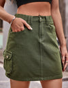 Denim Mini Skirt with Pockets
