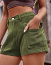 High Waist Denim Shorts with Pockets