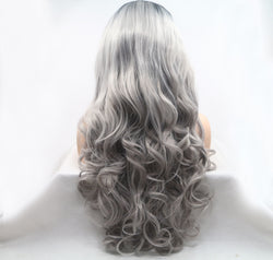 13*3" Lace Front Wigs Synthetic Long Wavy 24" 130% Density