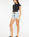 Kancan Full Size Distressed High Waist Denim Shorts