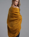 Dolman Sleeve Open Front Ribbed Trim Longline Cardigan