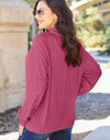 Basic Bae Full Size Ribbed Exposed Seam Mock Neck Knit Top