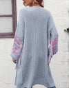 Fringe Sleeve Dropped Shoulder Cardigan