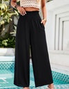 Smocked Wide Leg Pants with Pockets