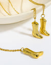 Cowboy Boot Pendant Stainless Steel Necklace