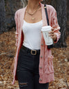 Cable-Knit Button Down Cardigan