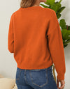 Flower Button Front Dropped Shoulder Cardigan