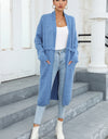 Open Front Pocketed Cardigan