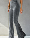 Ribbed High Waist Flare Pants