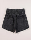 High Waist Raw Hem Denim Shorts