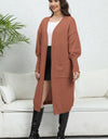 Open Front Dropped Shoulder Cardigan