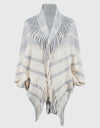 Fringe Detail Open Front Poncho
