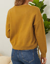 Flower Button Front Dropped Shoulder Cardigan