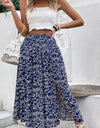 Ditsy Floral Slit High Waist Skirt