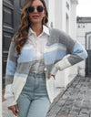 Color Block Button Down Cardigan