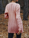 Cable-Knit Button Down Cardigan